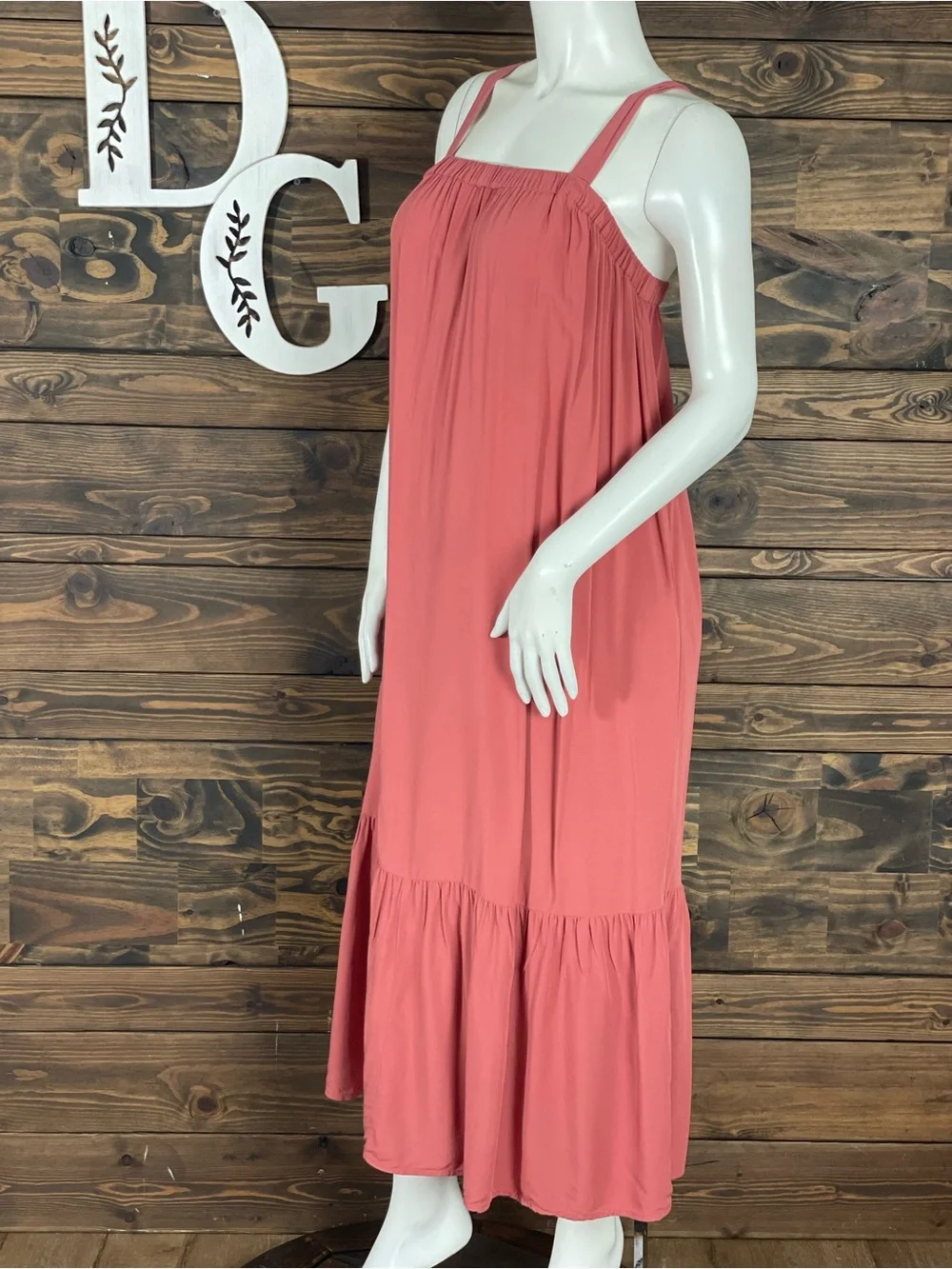 Old Navy | Sleeveless Tie Back Cutout‎ Coral Maci Swing Dress Ruched Peasant